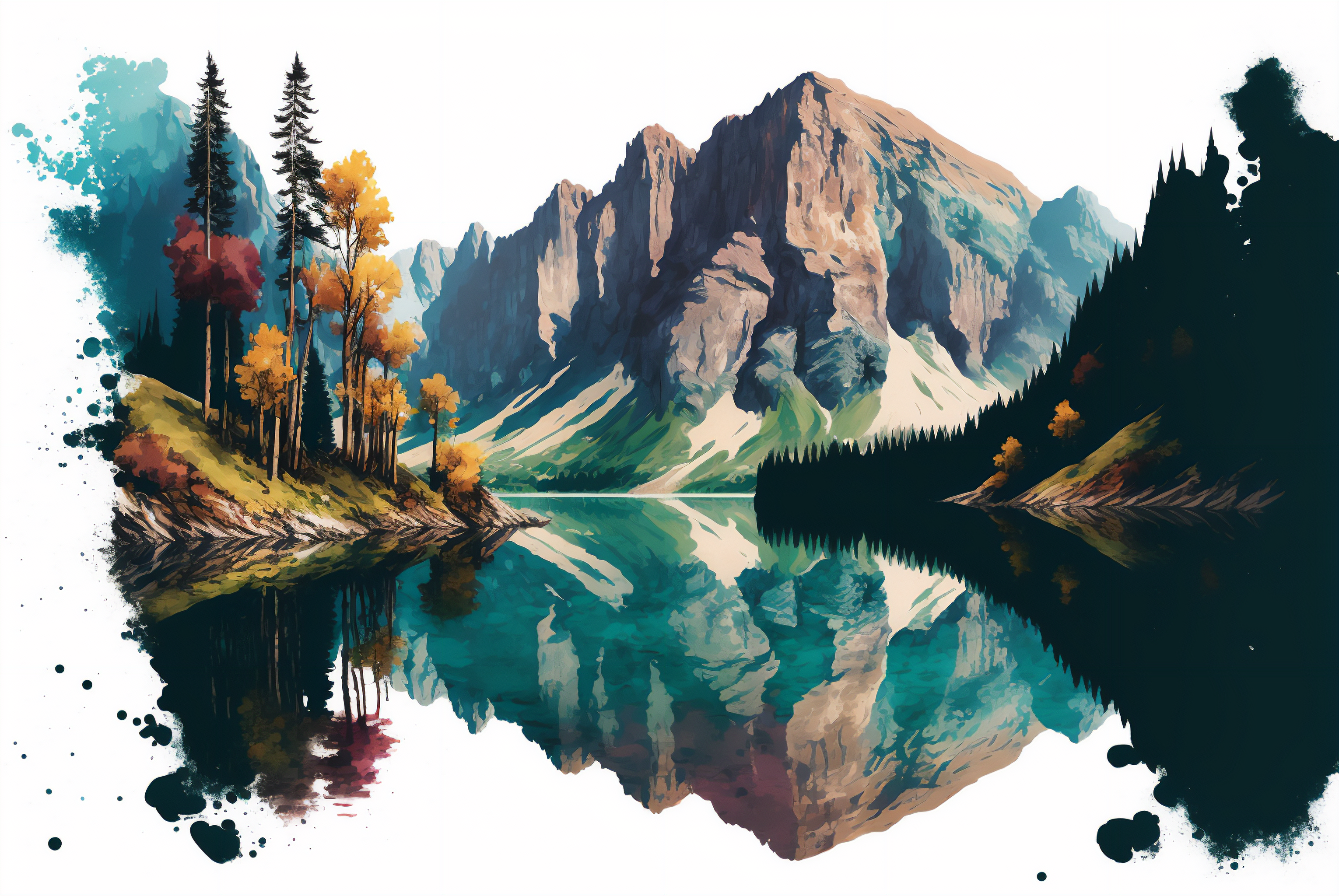 Hình ảnh sông núi sơn dầu cực đẹp 4k