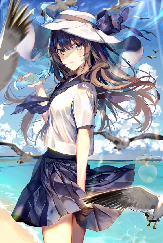 hình ảnh anime nữ đẹp nhất cảnh sát biển