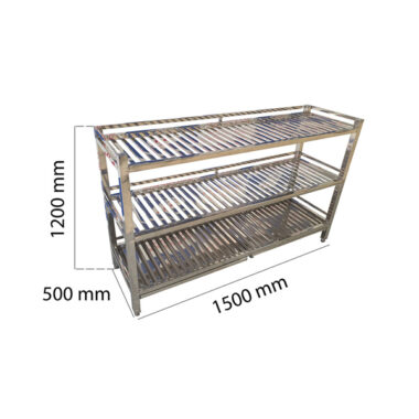 Kệ Inox 3 Tầng Có Khay Hứng Nước KEI-16 1m2 x 0