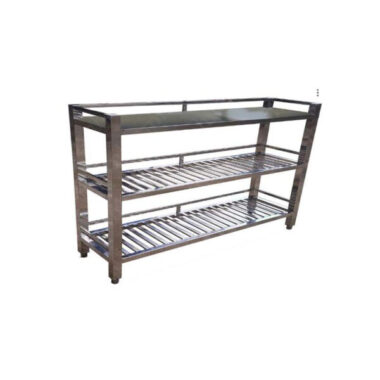 Kệ Inox 3 Tầng – 2 Song -1 Phẳng BE-NMKI13