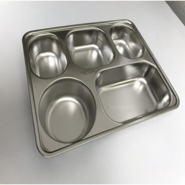 Khay cơm phần 5 ngăn inox 304 f43