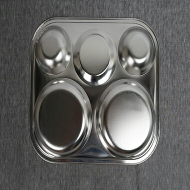 Khay cơm inox 5 ngăn tròn 5N3328