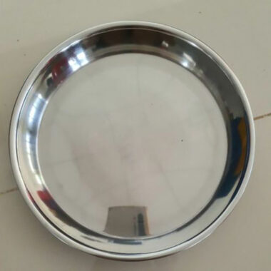 Khay dĩa tròn đựng thức ăn/ để bếp than bếp cồn inox
