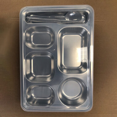 Khay inox 6 ngăn D62 có nắp