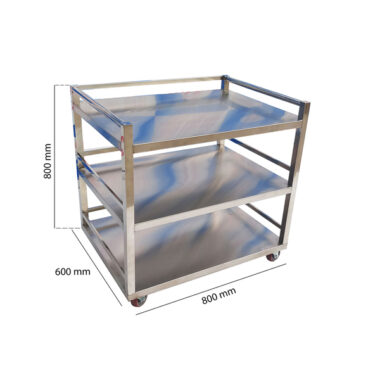 Kệ Inox 3 Tầng XDI-03 Có Bánh Xe