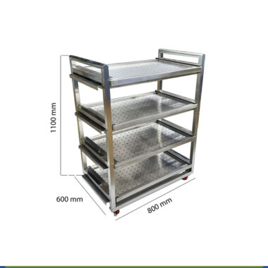 Kệ Inox 4 Tầng XDI-04 có bánh xe