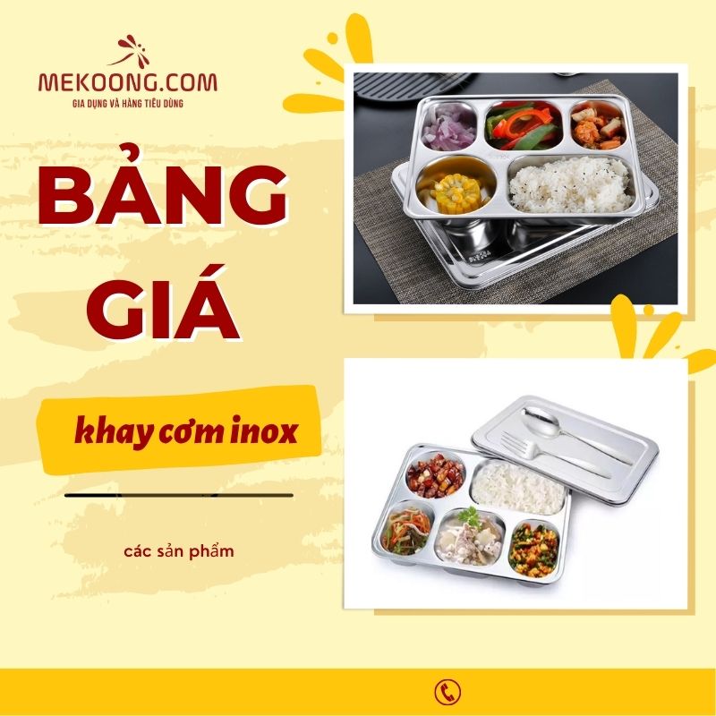 Bảng giá các sản phẩm khay cơm inox