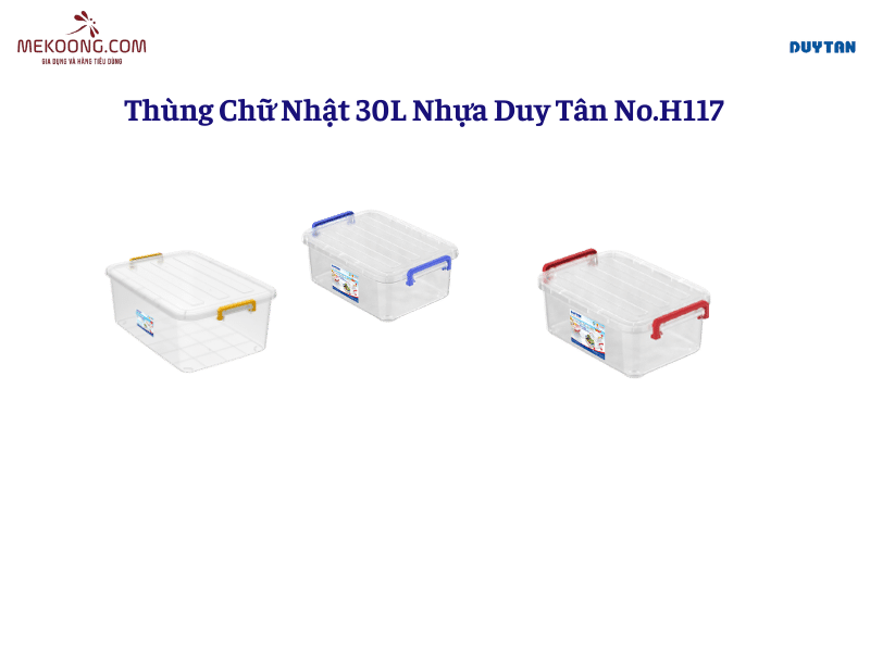 Thùng Chữ Nhật 30L Nhựa Duy Tân No.H117