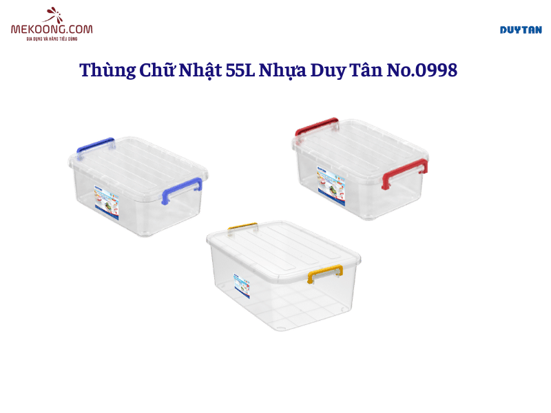 Thùng Chữ Nhật 55L Nhựa Duy Tân No.0998