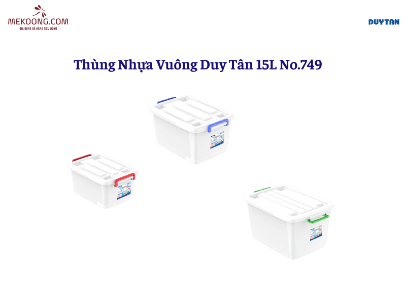 Thùng Nhựa Vuông Duy Tân 15L No.749