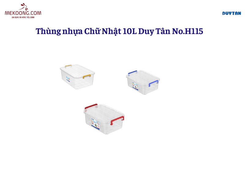 Thùng nhựa Chữ Nhật 10L Duy Tân No.H115