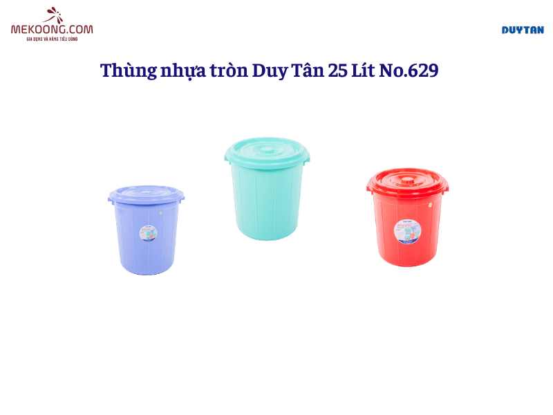 Thùng nhựa tròn Duy Tân 25 Lít No.629