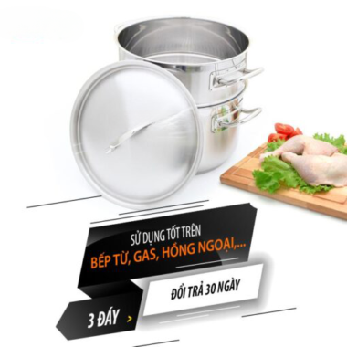 Bộ Nồi Xửng Hấp Inox Fivestar 28cm NẮP KÍNH