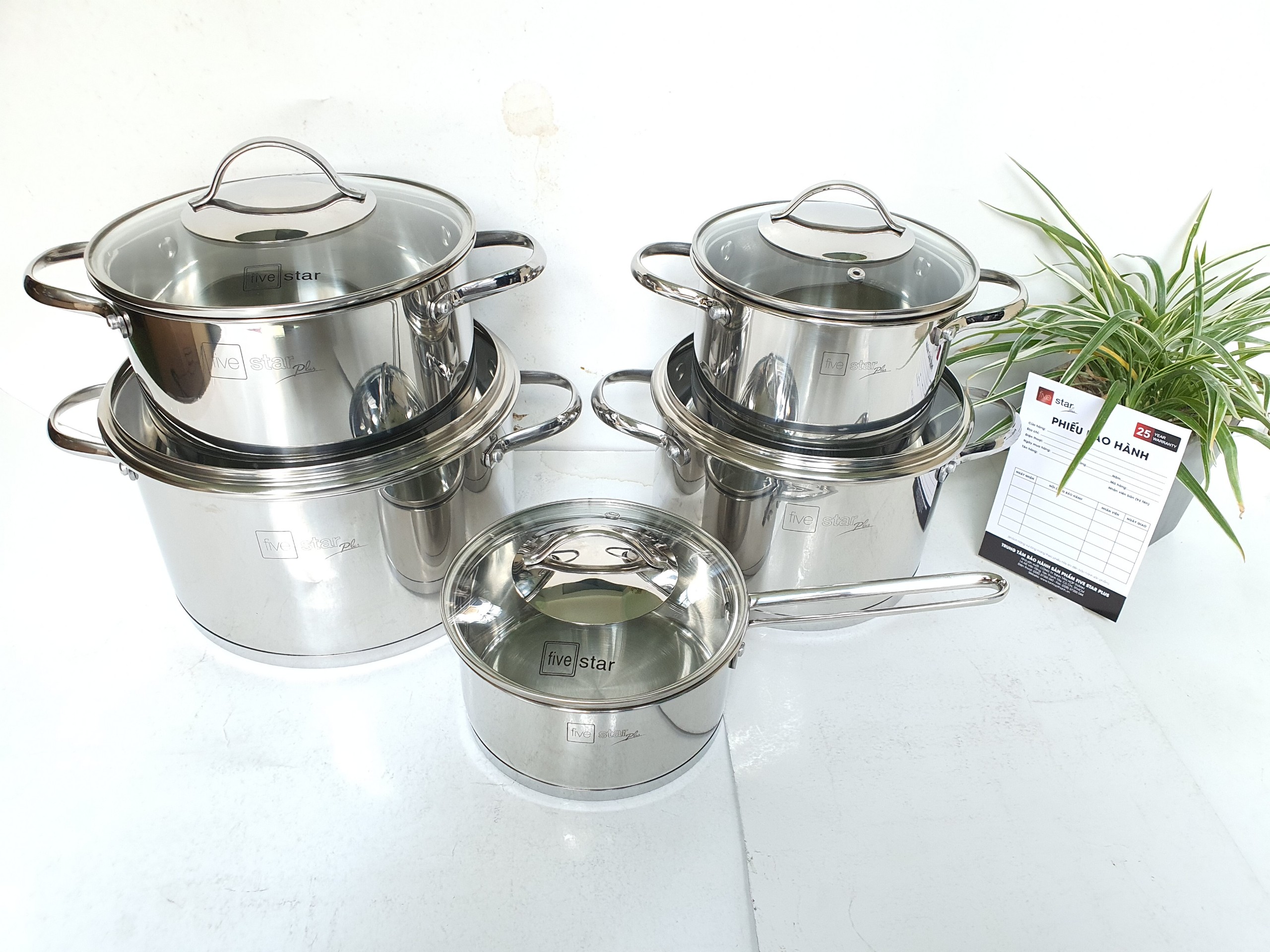 Bộ Nồi Inox Fivestar Cao Cấp Kitchi Nắp Kính