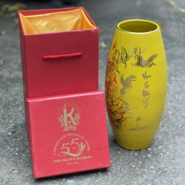 Bình hoa bát tràng cao cấp in logo BHILGMK12