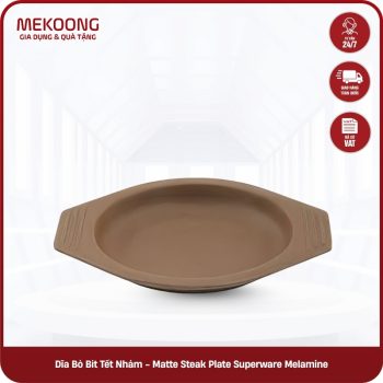 Dĩa Bò Bít Tết Nhám – Matte Steak Plate Superware Melamine