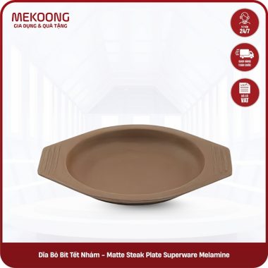 Dĩa Bò Bít Tết Nhám - Matte Steak Plate Superware Melamine