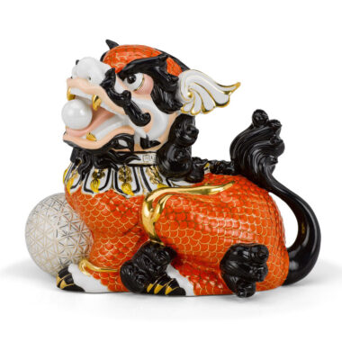 Quà Tặng Phong Thủy Kỳ Lân 24 cm P Cam Trang Trí Vàng 24K