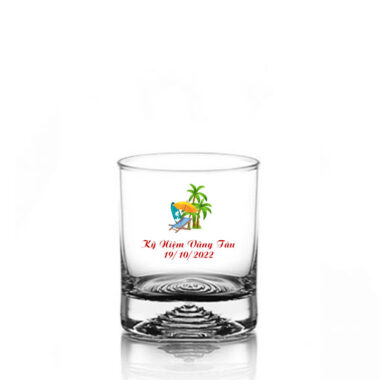 Ly thủy tinh in logo làm kỷ niệm