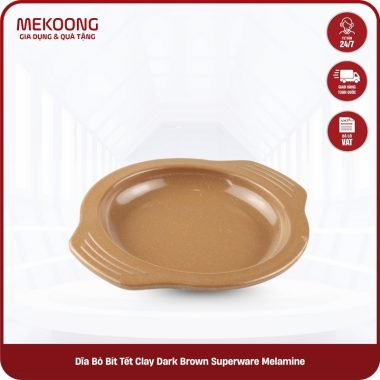 Dĩa Bò Bít Tết Clay Dark Brown Superware Melamine