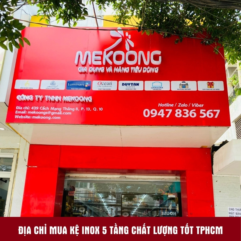 Địa chỉ mua kệ inox 5 tầng chất lượng tốt TPHCM Mekoong