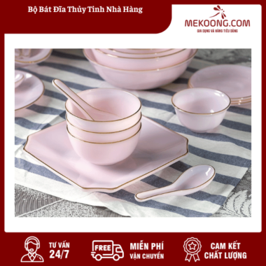 Bộ Bát  Đĩa Thủy Tinh Nhà Hàng