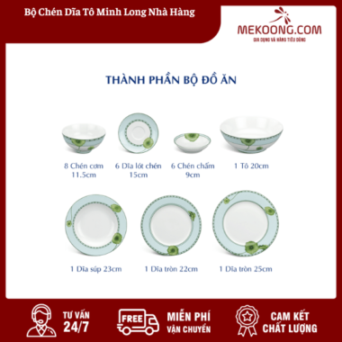Bộ Chén Dĩa Tô Minh Long Nhà Hàng