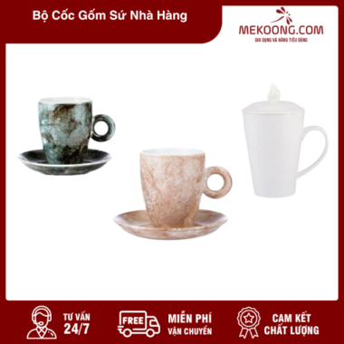 Bộ Cốc Gốm Sứ Nhà Hàng