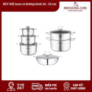 BST Nồi inox có đường kính 26 –  32 cm NINOXMK19