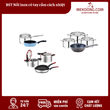 BST Nồi inox có tay cầm cách nhiệt