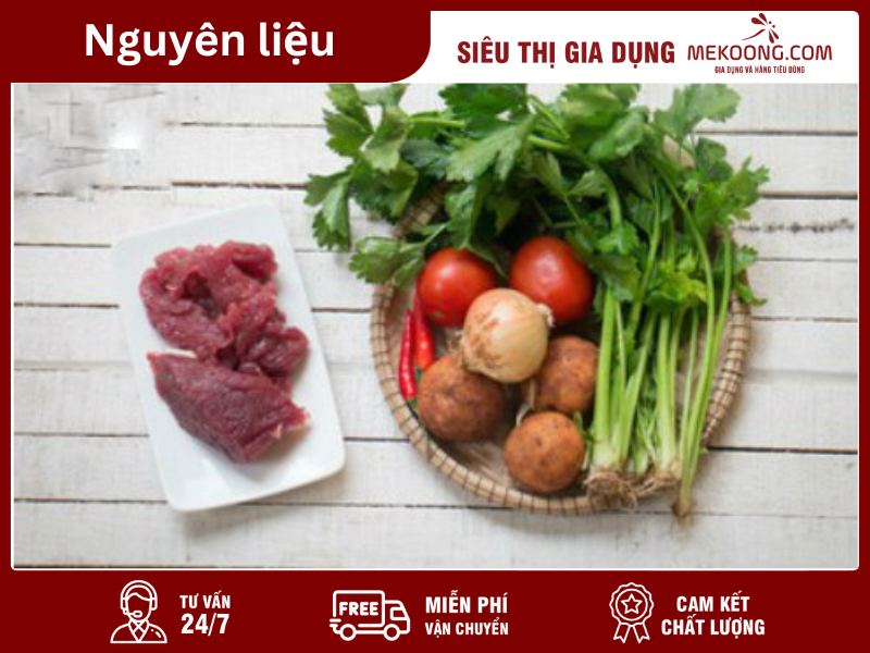 Nguyên liệu món thịt bò xào cà chua Mekoong