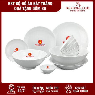 BST Bộ Đồ Ăn Bát Tràng Quà Tặng Gốm Sứ
