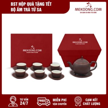 BST Hộp Quà Tết Bộ Ấm Trà Tử Sa