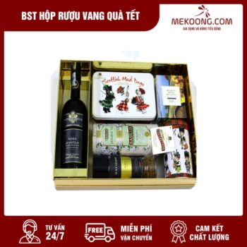 BST Hộp Rượu Vang Quà Tết HQTMK17