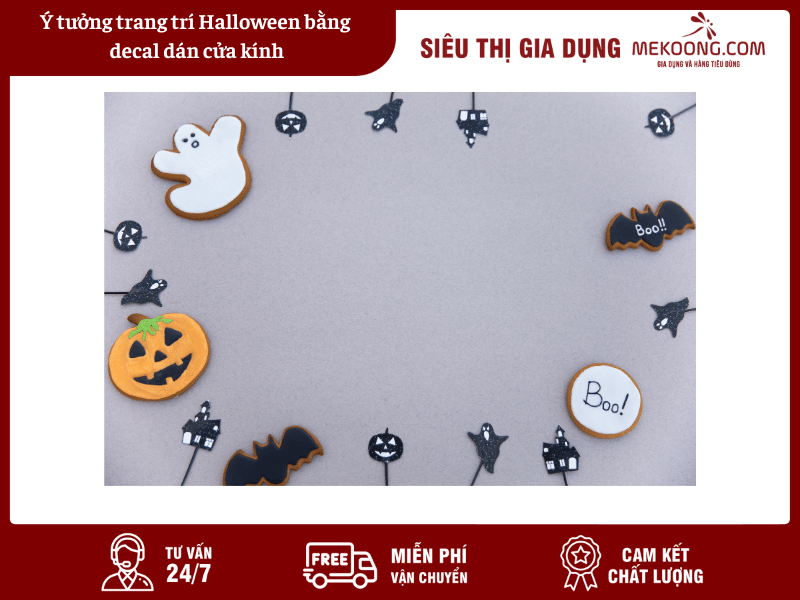 Ý tưởng trang trí Halloween bằng decal dán cửa kính Mekoong