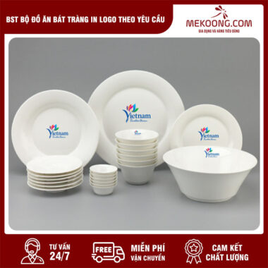 BST Bộ Đồ Ăn Bát Tràng in logo Theo Yêu Cầu