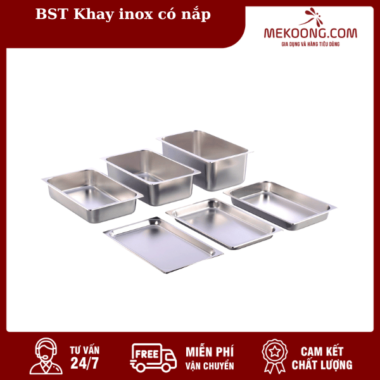 Khay inox có nắp đậy
