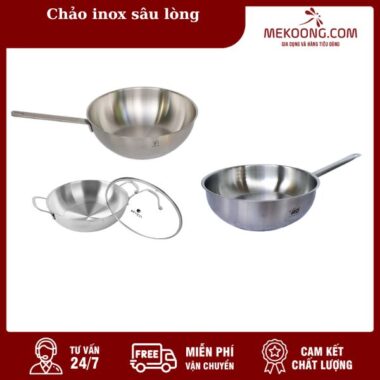 chảo inox sâu lòng