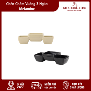 Chén Chấm Vuông 3 Ngăn