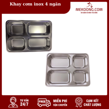 Khay cơm inox 4 ngăn