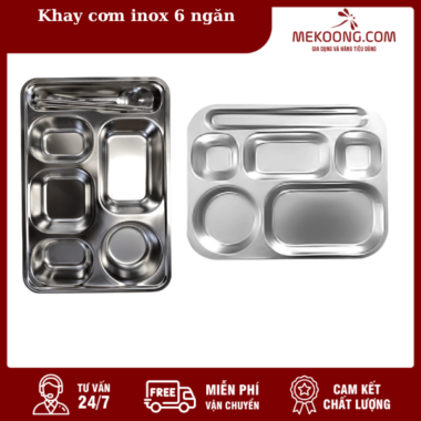 Khay cơm inox 6 ngăn