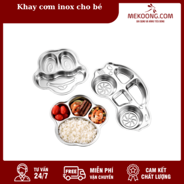 Khay cơm inox cho bé