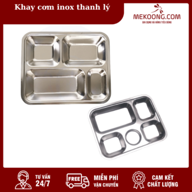 Khay cơm inox thanh lý