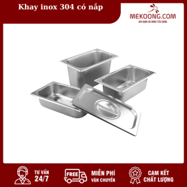 Khay inox 304 có nắp