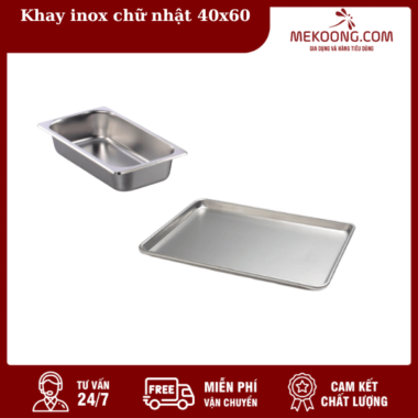 Khay inox chữ nhật 40x60