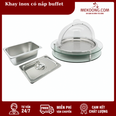Khay inox có nắp buffet