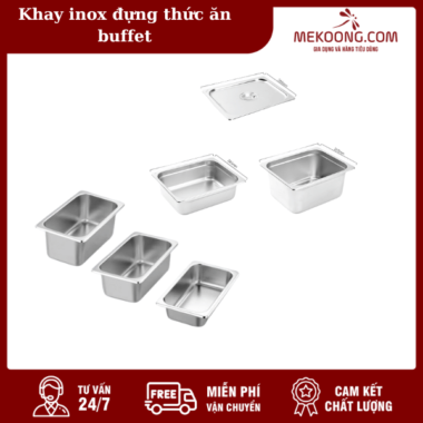 Khay inox đựng thức ăn buffet