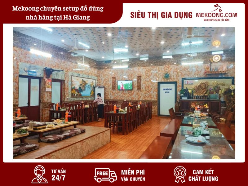 Mekoong chuyen setup do dung nha hang tai Ha Giang