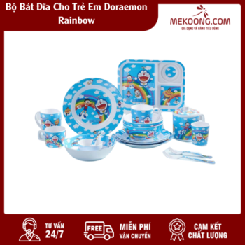 Bộ Bát Đĩa Cho Trẻ Em Doraemon Rainbow Melamine Superware