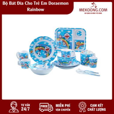 Bộ Bát Đĩa Cho Trẻ Em Doraemon Rainbow